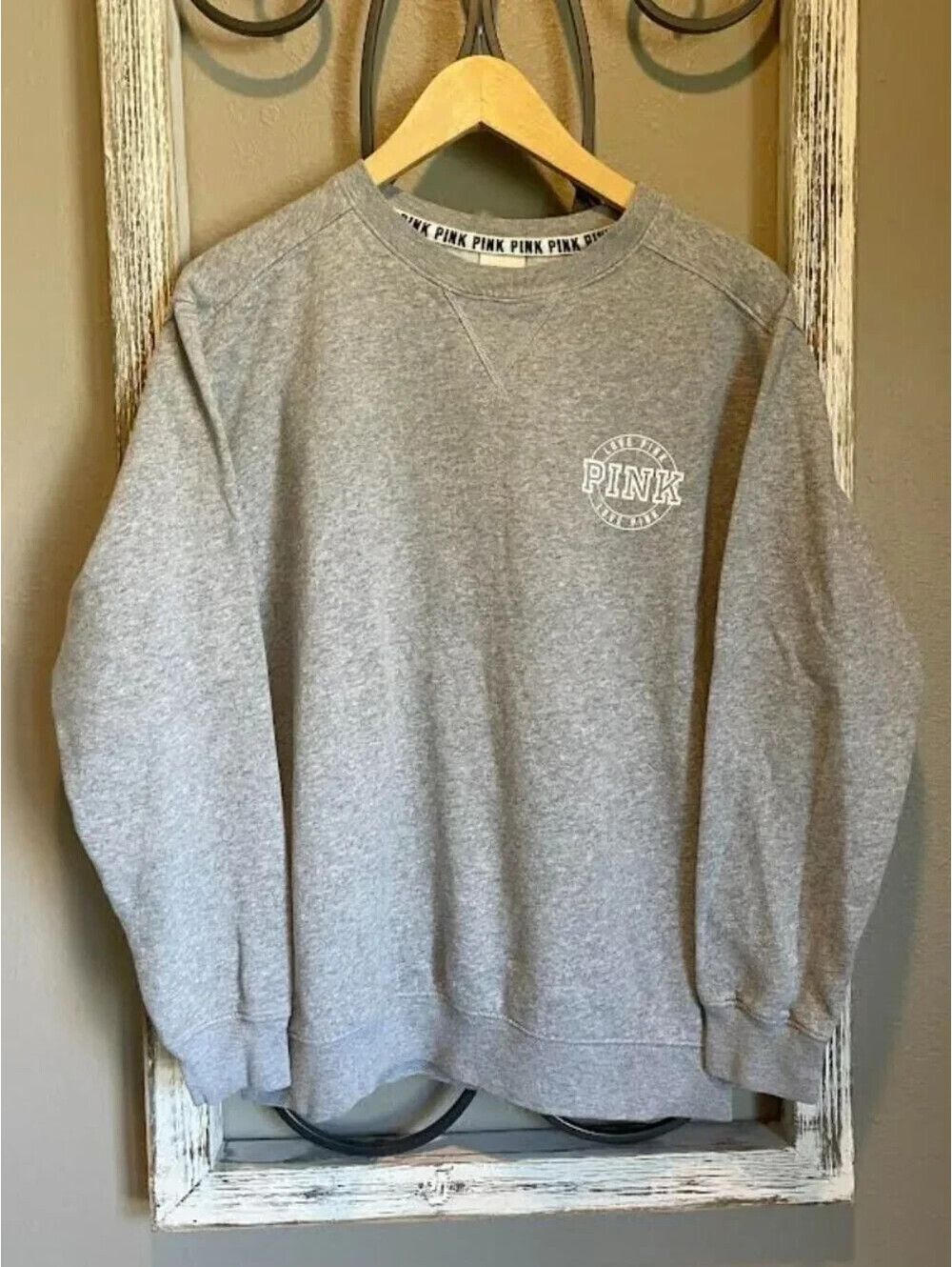 Victoria's Secret PINK Crewneck Sweatshirt | Heather Gray | Classic Logo